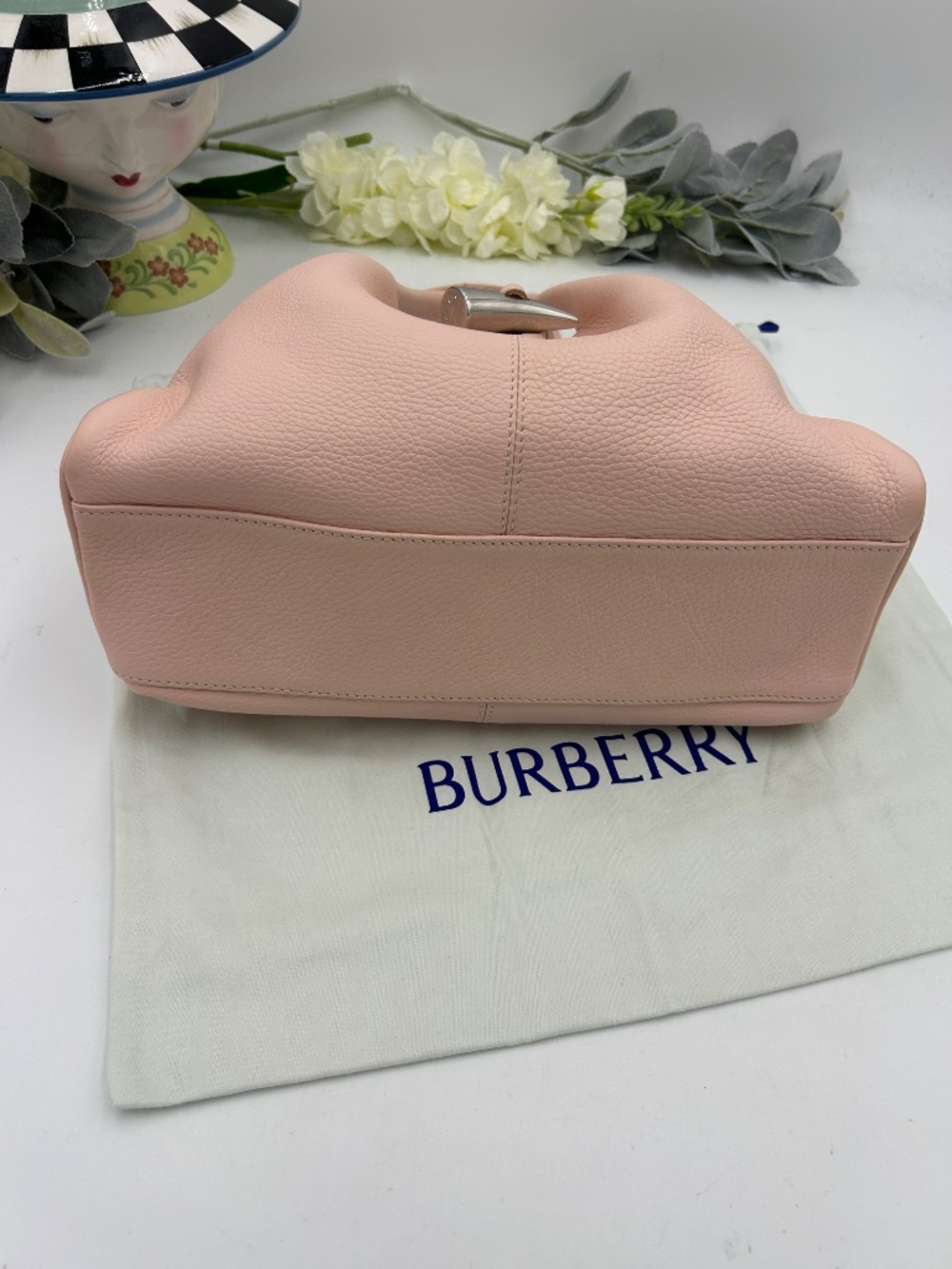 ***************Women’s Burberry London Pink Calfskin Leather Small Loop Tote Bag - Picture 10 of 15